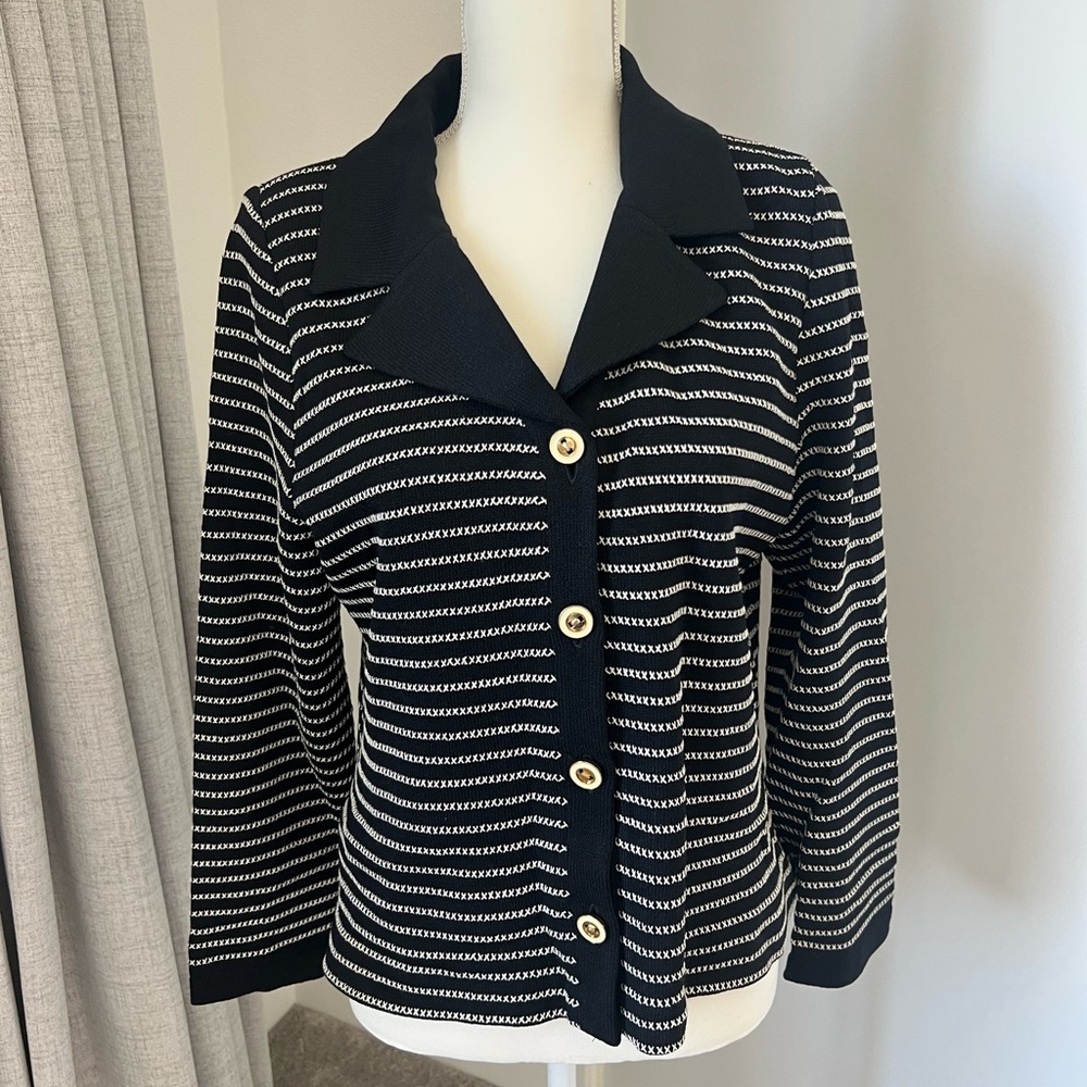 St. John Classic Black Knit Cardigan